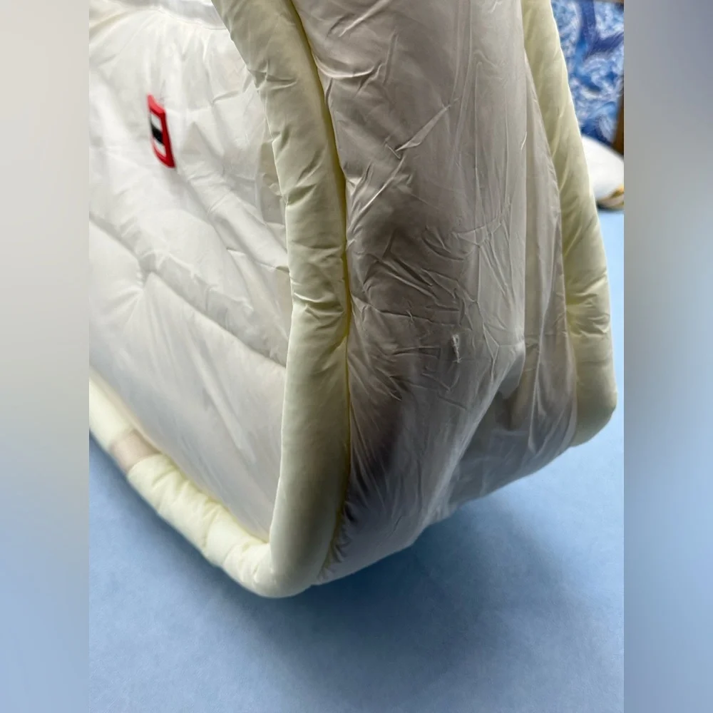🆕 HUNTER 🧿 NWOT Large Framed Puffer Bag, White *MISSING CROSSBODY STRAP*